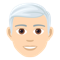Man- Light Skin Tone- White Hair emoji on Emojione